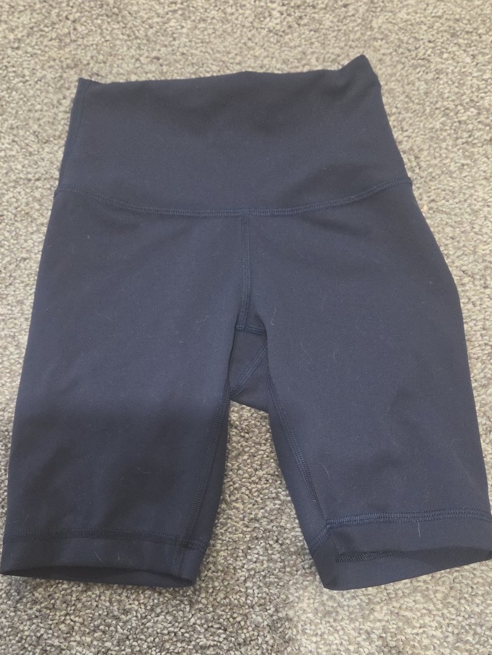 High-Waist Navy Lulu Lemon Bike Shorts
